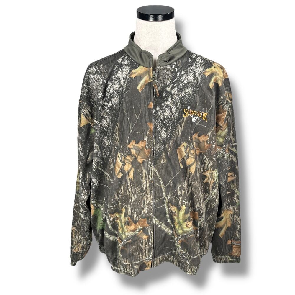 Scent-Lok Hunting Jacket Men’s 2XL XXL Brown RealTree Camo Long Sleeve Full Zip